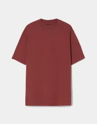 T-Shirt im Slim-Fit mit geripptem Stehkragen